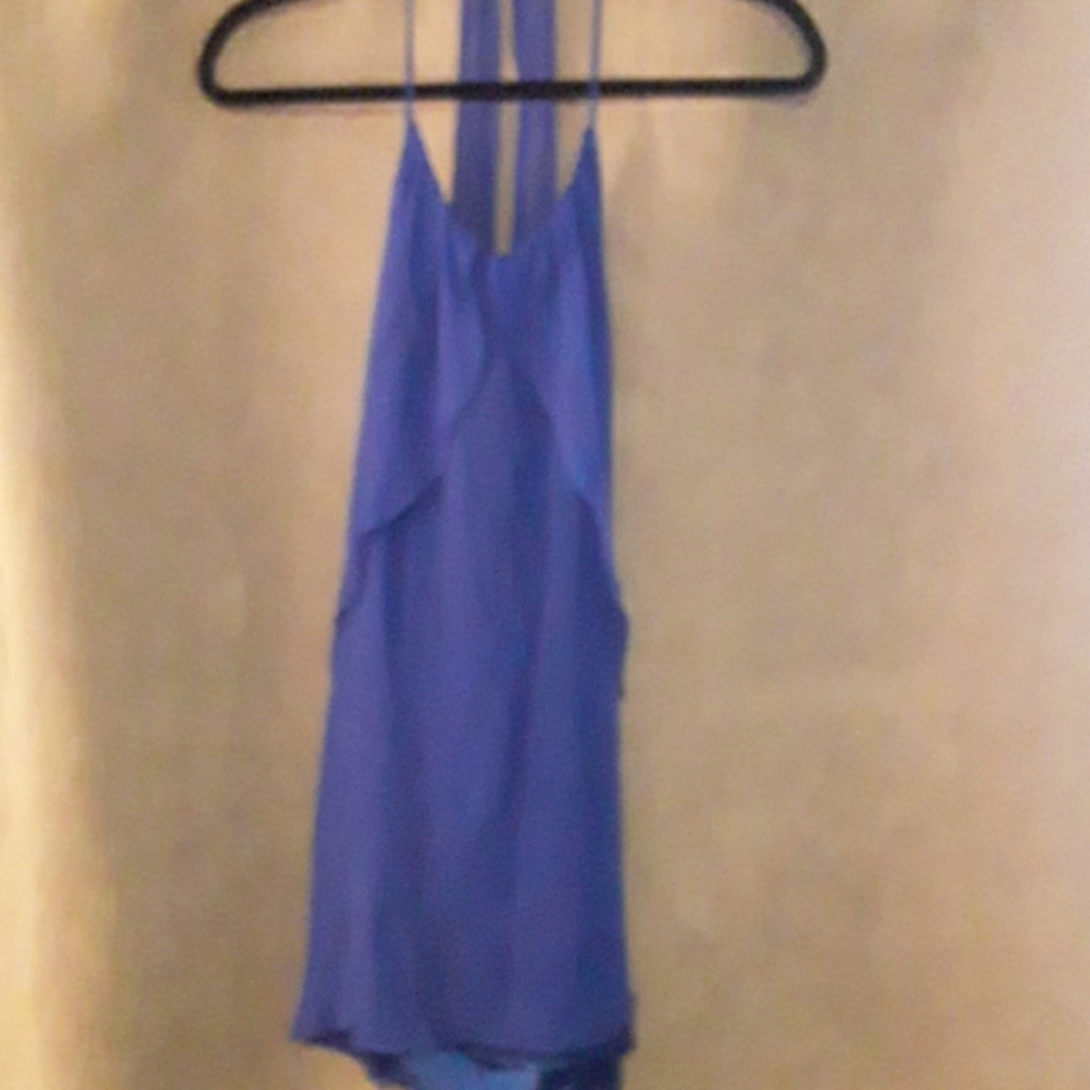 100% silk beautiful bright blue mini dress